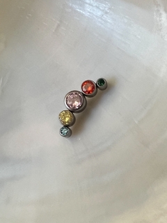 Labret Titânio Zircônias Coloridas Piercing Cartilagem Orelha (Conch | Helix | Low Helix | Flat | Tragus | Lóbulo | Boca) - Galaxy Piercings