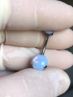 Piercing Umbigo Banana Opalina Pedra Natural
