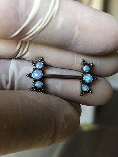 Imagem do Piercing Mamilo Cluster Opala Azul