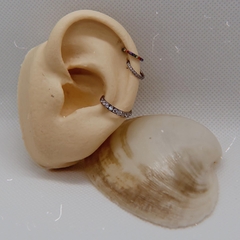 Argola Clicker Cravejada Zircônias Grandes (Piercing Conch | Helix) - Galaxy Piercings