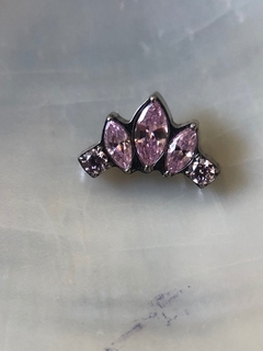 Labret Cluster Titânio Zircônia Rosa Navete na internet