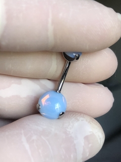 Piercing Umbigo Banana Opalina Pedra Natural - Galaxy Piercings