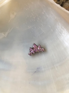Labret Cluster Titânio Zircônia Rosa Navete - loja online