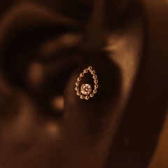Labret Gota Zircônia Solitária (Orelha | Medusa)
