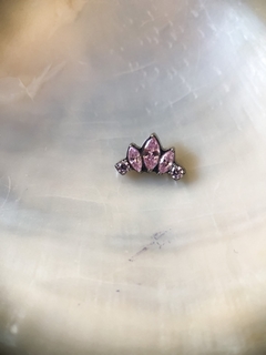 Labret Cluster Titânio Zircônia Rosa Navete na internet