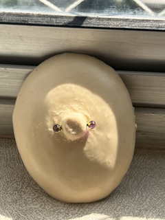 Par Piercing Mamilo Titânio Ametistas Naturais (Anodizado Gold) na internet