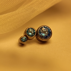 Labret Cascata Zircônia Azul (Piercing Orelha) - comprar online