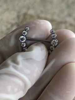 Piercing Titânio Mamilo Cluster Zircônia Fecho Push Pin na internet