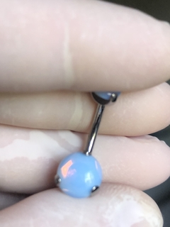 Piercing Umbigo Banana Opalina Pedra Natural - loja online