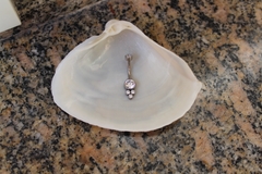 Piercing Banana Titânio 4 Zircônias (Umbigo)