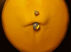 Piercing Umbigo Banana Opalina Pedra Natural - Galaxy Piercings