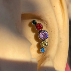 Labret Titânio Zircônias Coloridas Piercing Cartilagem Orelha (Conch | Helix | Low Helix | Flat | Tragus | Lóbulo | Boca) na internet