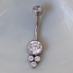 Piercing Banana Titânio 4 Zircônias (Umbigo) - comprar online