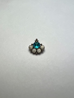 Cluster Labret Titânio Zircônia Branca Azul Clara