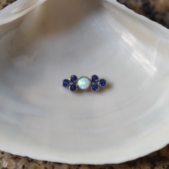 Labret Titânio Opala Branca Zircônia Azul (Orelha) - loja online