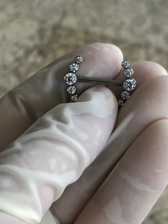 Piercing Titânio Mamilo Cluster Zircônia Fecho Push Pin - comprar online