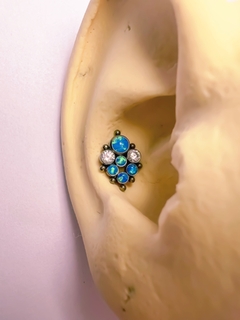 Cluster Labret Titânio Opala Azul Zircônia - loja online