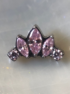Labret Cluster Titânio Zircônia Rosa Navete