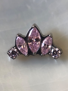 Labret Cluster Titânio Zircônia Rosa Navete - comprar online