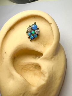 Cluster Labret Titânio Opala Azul Zircônia na internet