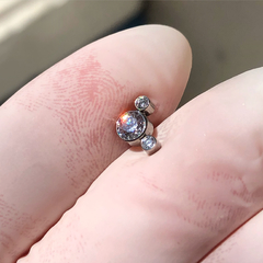 Cluster com 3 zircônias para orelha (conch, hélix, tragus, scapha, lóbulo) - comprar online