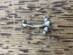 Piercing Banana Titânio 6 Zircônias (Umbigo)