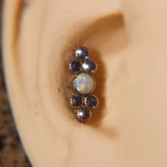 Labret Titânio Opala Branca Zircônia Azul (Orelha) na internet