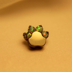 Labret Titânio Patinha Opala (Píercing Orelha)