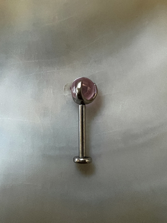 Labret Titânio Garras Quartzo Rosa Azul Push Pin