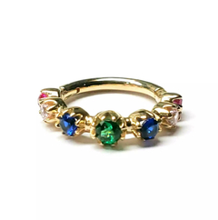 Argola Zircônia Colorida Ouro 18k (Piercing Orelha) na internet