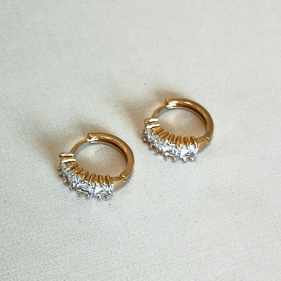 Argola Click 4 Zircônias Carre