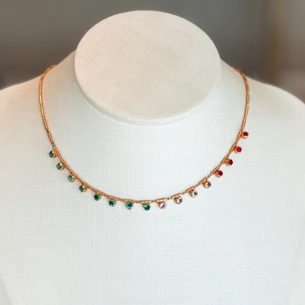 Choker palitinhos com zircônias coloridas