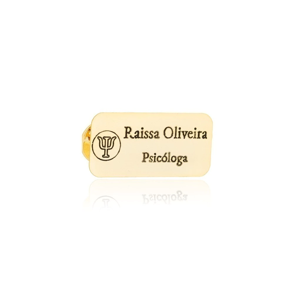 BROCHE PLAQUINHA RETANGULAR PERSONALIZADA