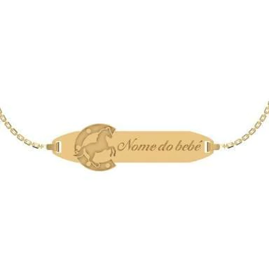 PULSEIRA INFANTIL FERRADURA E CAVALO + NOME
