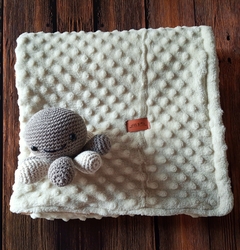 Frazada polar soft beige con corderito - Julsita