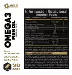OMEGA 3 X 60 CAPS SOFTGELS -GOLD NUTRITION - comprar online