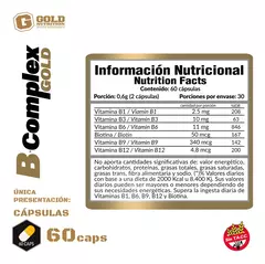 B-COMPLEX MULTIVITAMINICO X 60 CAPS - GOLD NUTRITION en internet
