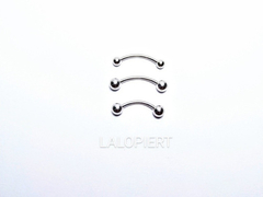 Imagen de Piercing Barbell Curvo Plateado Especial 12mm