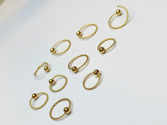 Piercing Argollita Bcr Trenzado Dorado