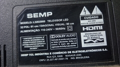 TV USADA SEMP TOSHIBA NOVA MODELO:L32D2900 (DEFEITO:TELA)