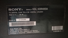 TV USADA SONY MODELO:KDL-40R485A (DEFEITO:TELA)