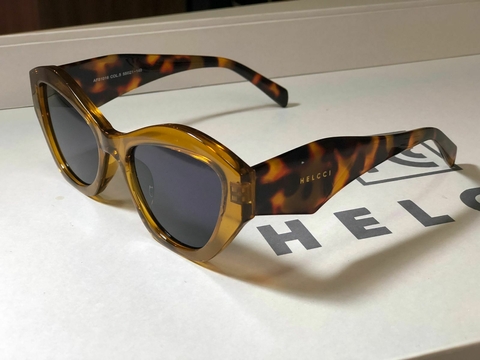 Óculos Solar HELCCI AF81016 Elegante Proteção UV400 (Marrom)