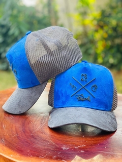 Boné Premium - Azul e Cinza