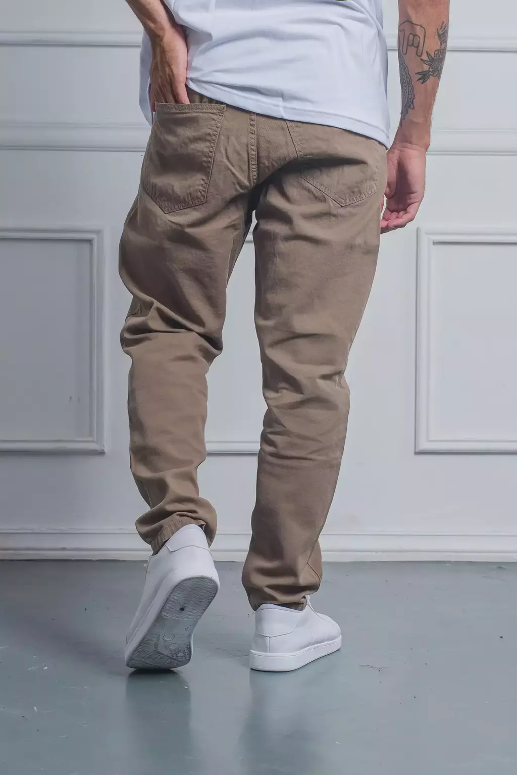 Jean Mom Hombre Gabardina Stanley Beige