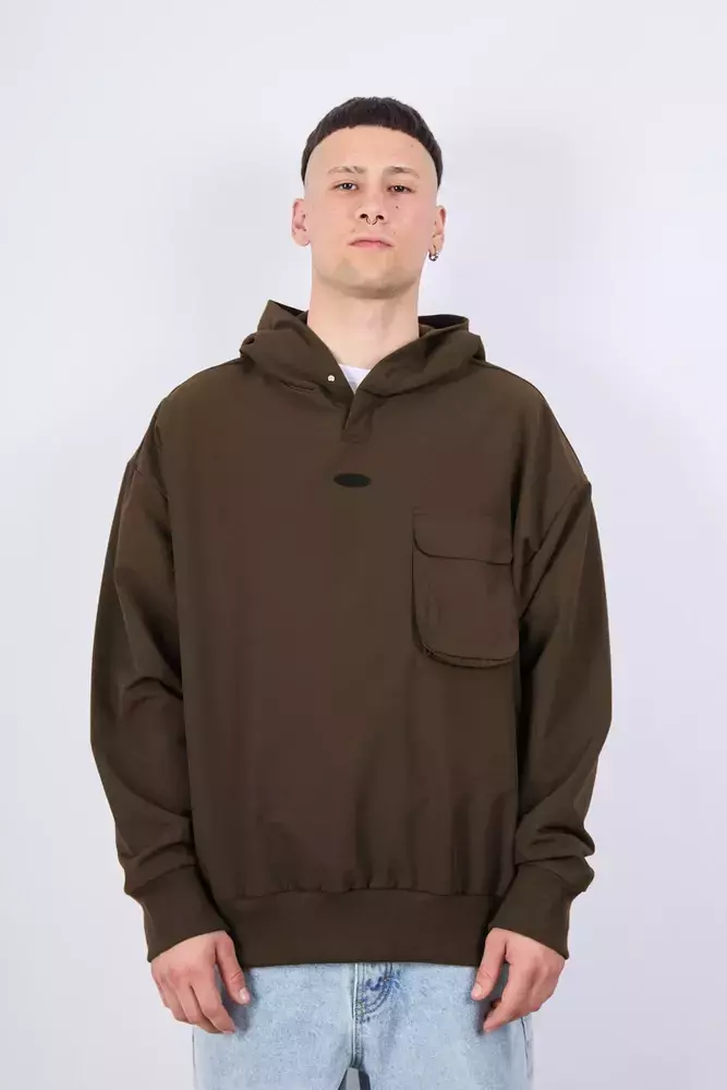 BUZO CANGURO MARRON DORMUN HOODIE IMPERMEABLE