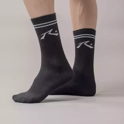 Medias deportivas Rusty negras pack 4 pares con logo en jacquard lateral