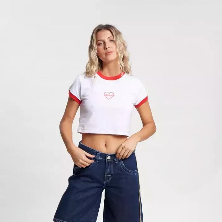 REMERA RUSTY HEART RINGER BLANCA