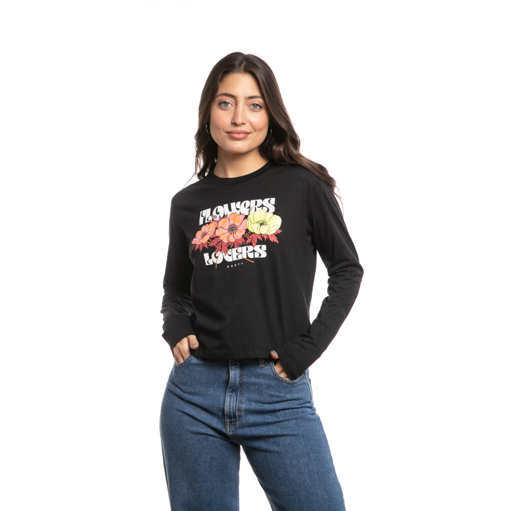 REMERA NEGRO RUSTY LOVERS CLASSIC