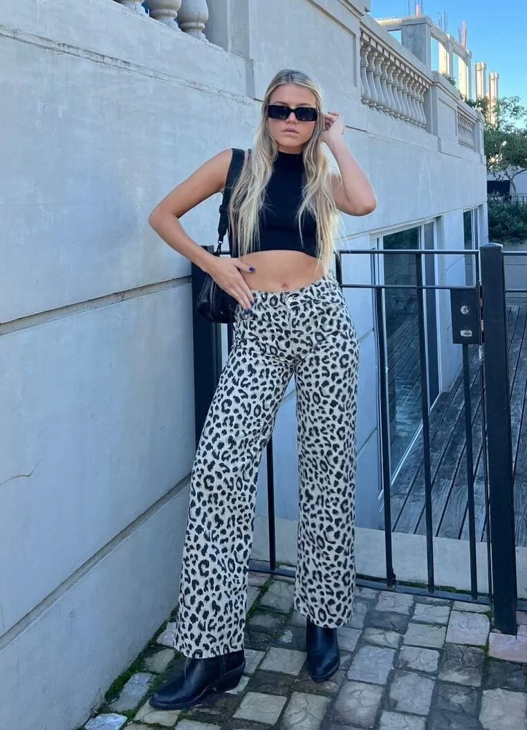 PANTALON ANIMAL PRINT FULL LENGTH BEIGE