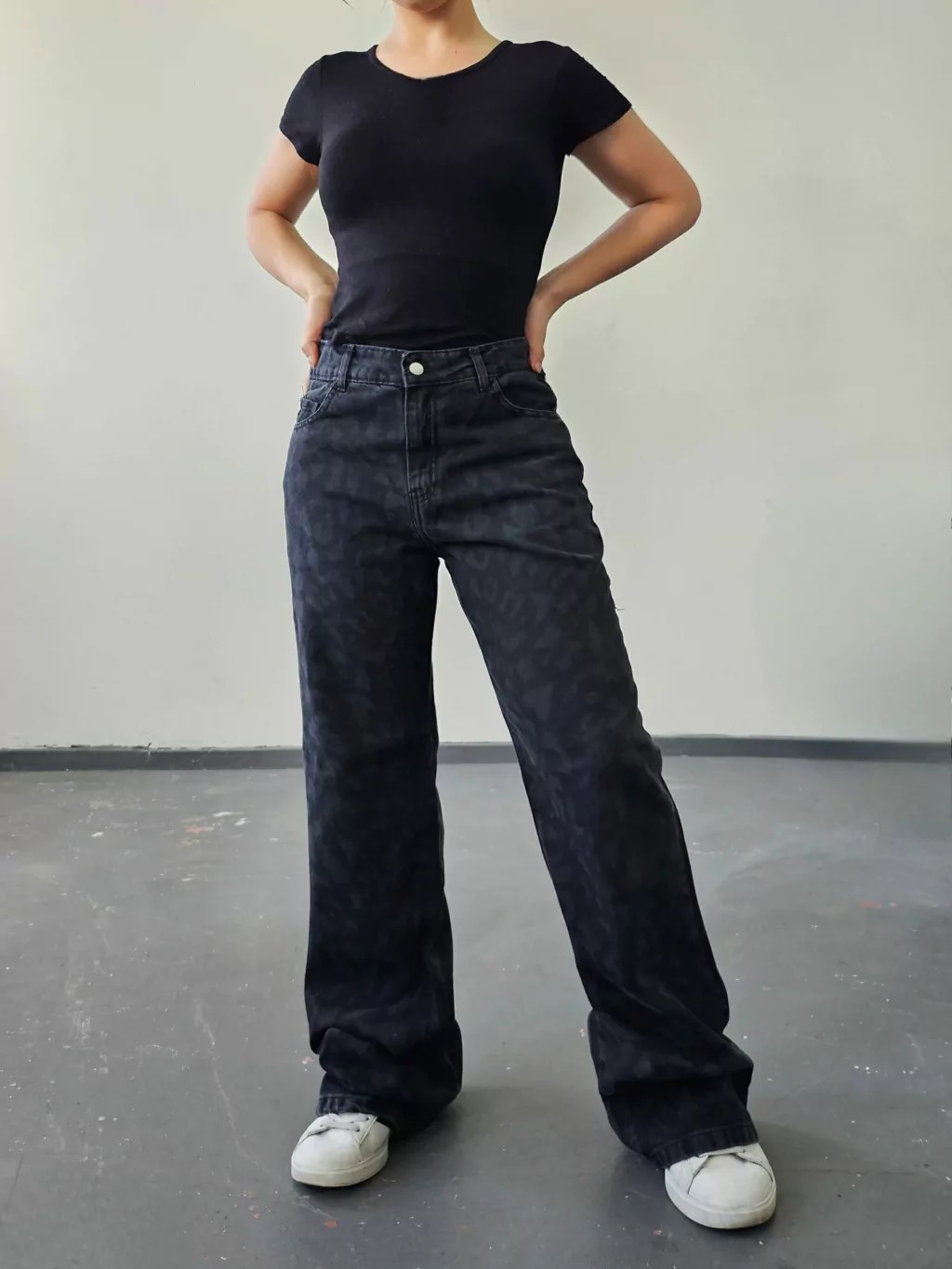 PANTALON ANIMAL PRINT FULL LENGTH NEGRO
